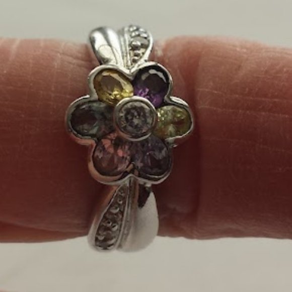 Rainbow 🌈 Gemstones 💎 in Sterling Silver 925 Multi Gemstone Ring - Picture 6 of 10